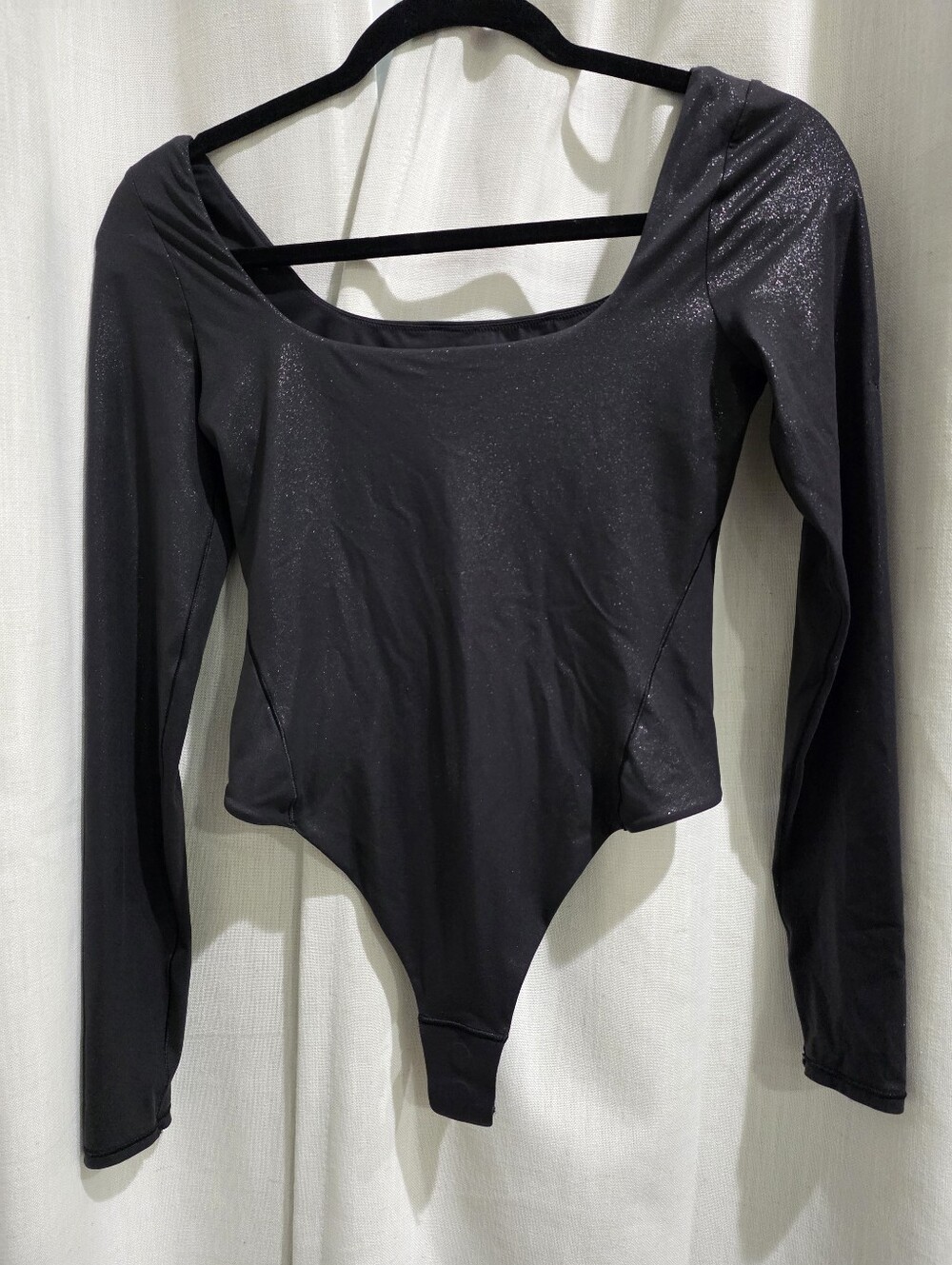 Lululemon Black Wundermost Ultra-Soft Nulu Square-Neck Long-Sleeve Bodysuit S